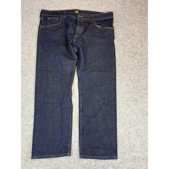 Lee Selvedge Jeans Mens Size 38 Blue Denim Relaxed Straight Leg Stretch Y2K - Picture 1 of 8